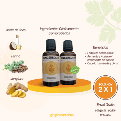 Serum de Crecimiento Capilar GingerBoost 2 x 1